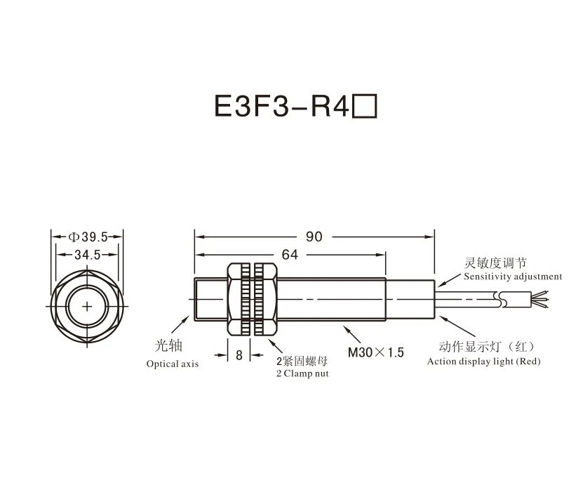 Infrared Proximity Sensor E3f3 Series 70cm Distance Through Beam Photoelectric Proximity Approach Sensor Switch Infrared Sensor Detector DC6-36V