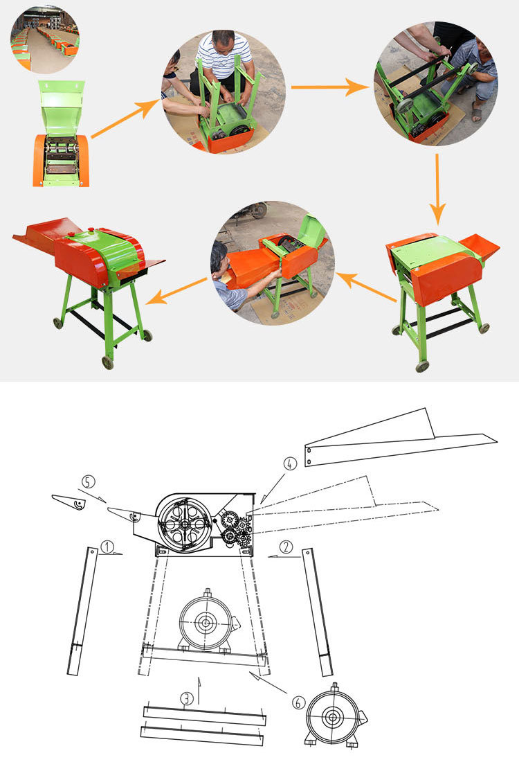 Wheat Stalk Chopper Hay Chopper Silage Grass Cutting Machine