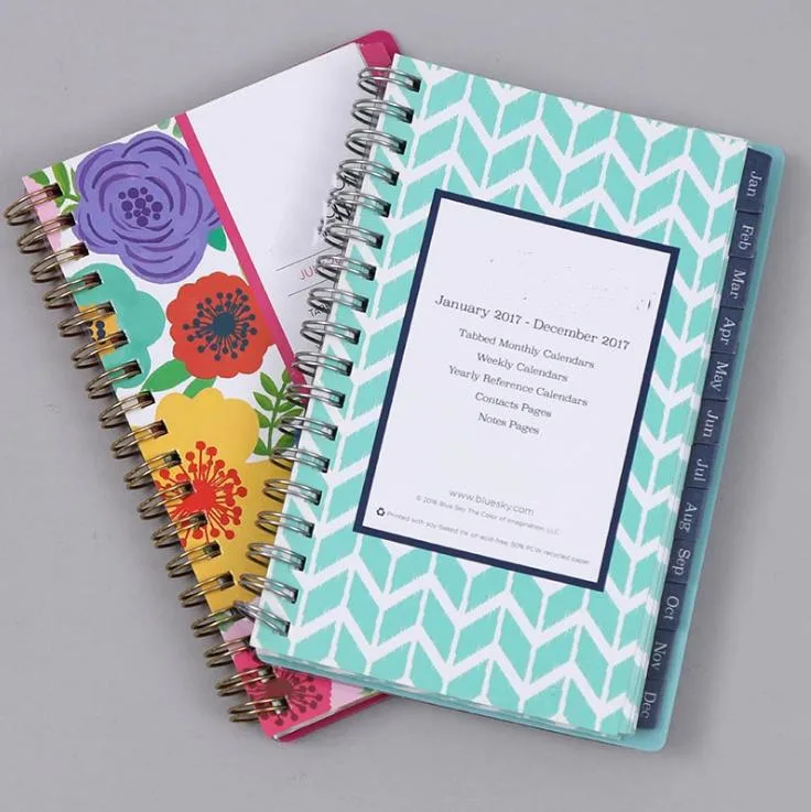 A5 Size Wire-Bound Refillable Soft Cover PU Leather Spiral Notebook