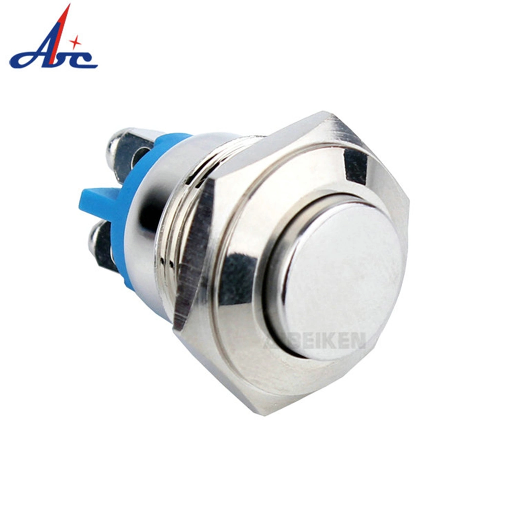 16mm Waterproof Momentary Self-Reset Metal Push Button Horn Switch