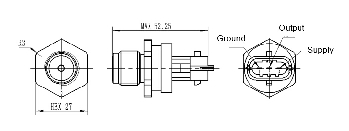 17-4pH Glass Micro Fused High Pressure Common Rail Pressure Transducer