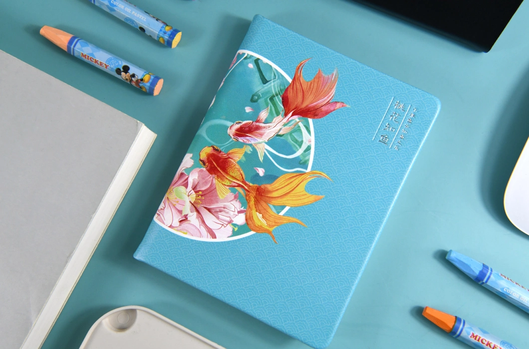 Chinese Style Hand-Painted Four-Color PU Mini Diary Notebook with Customizable Logo