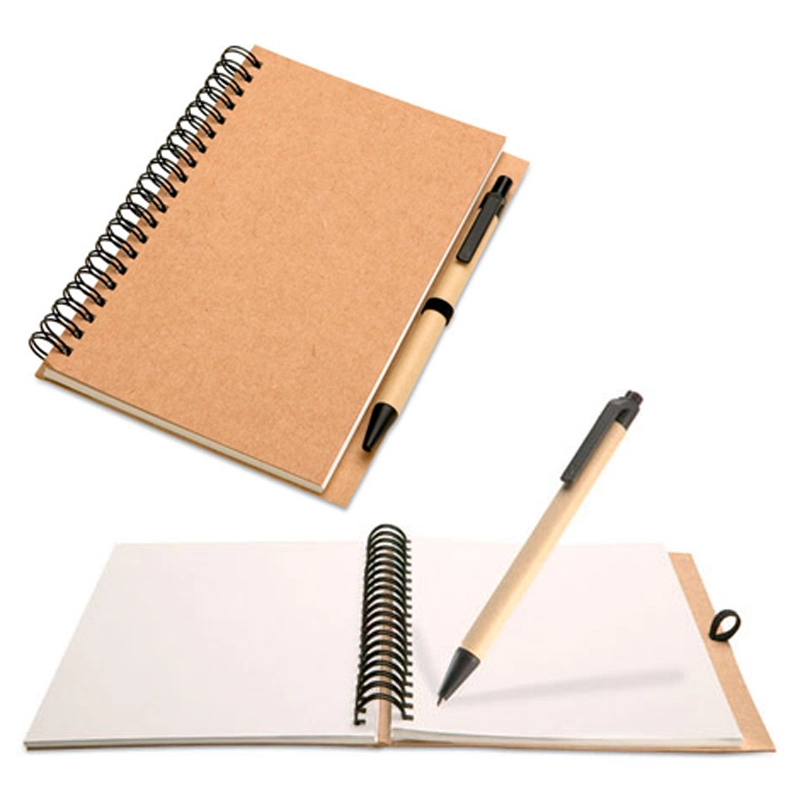 Custom Hot Selling Spiral Paper Notebook with Pen (SNB127)