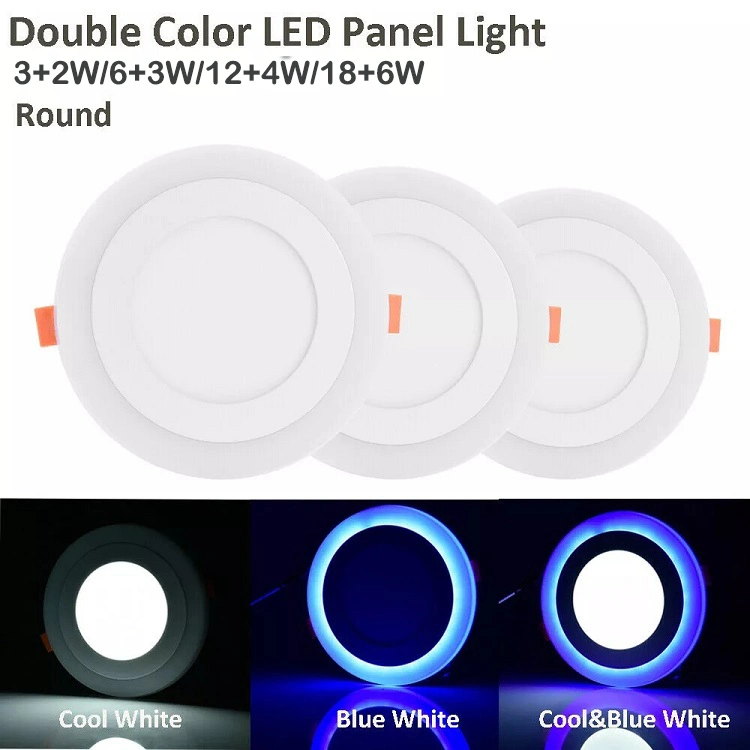 LED Ceiling Panel LED Double Color Panel Light 18+6W Round Conduit/Flush Type