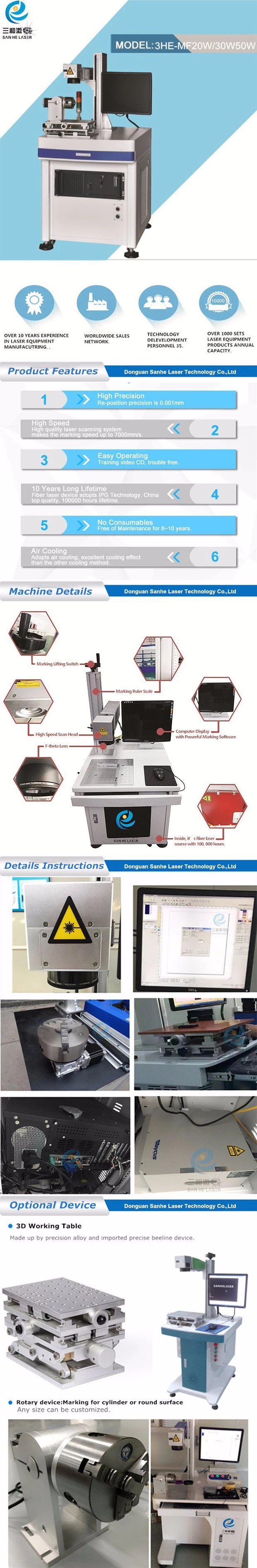 20W Jpt Mopa Fiber Laser Color Laser Marking Machine for Colorful Marking on Stainless Steel