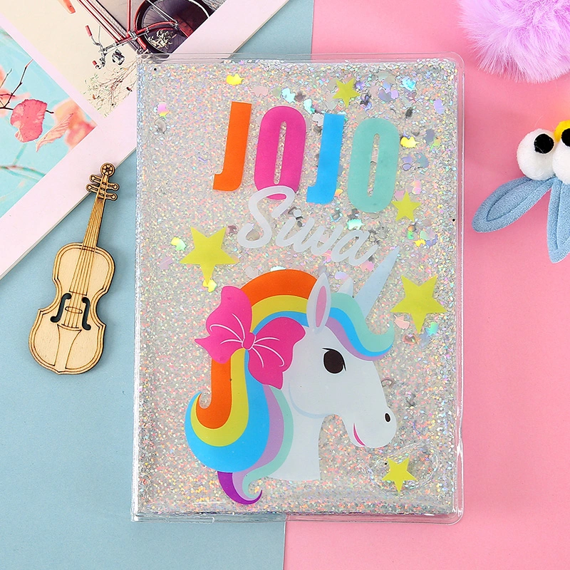 Transparent Soft PVC Cover Notebook with Sequins