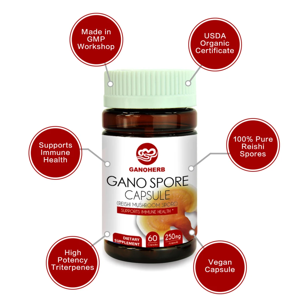 Herbal Ganoherb Immunity Booster Organic Ganoderma Lucidum Reishi Spore Capsule