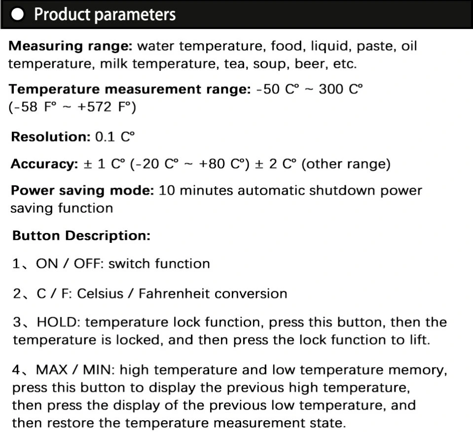 Electronic Digital Thermometer Instruments Hydrometer Meat Food Probe Kitchen Cooking Weather Station Temperature Sensor