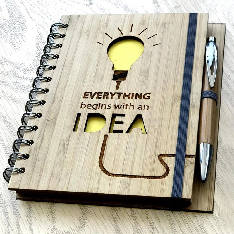 Everything Begains with an Idea Bamboo Notebook Eco-Friendly Stationery