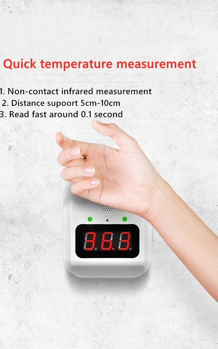 T3 Wall Mounted Sensor Temperature Digital LCD Display Infrared Forehead Thermometer