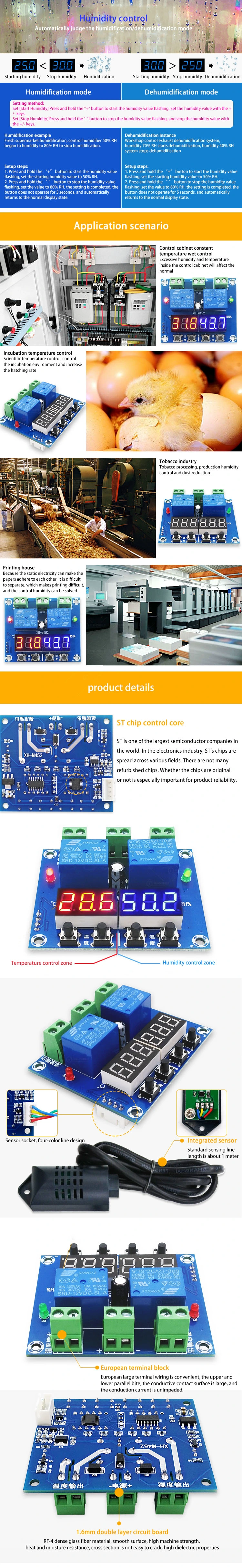 Intelligent Controller Zfx-M452 Temperature Humidity Controller Switch