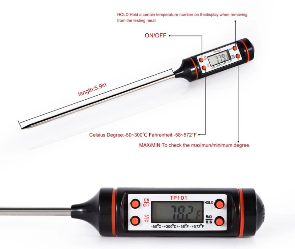 Electronic Digital Thermometer Instruments Hydrometer Meat Food Probe Kitchen Cooking Weather Station Temperature Sensor