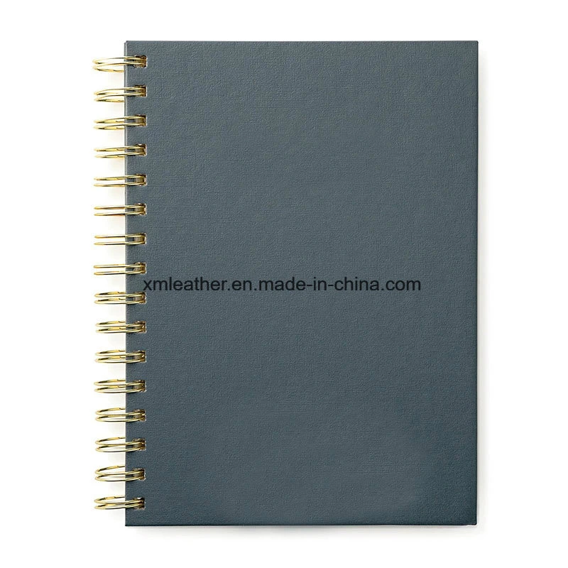 Custom Logo Spiral Bound PU Leather A5 Refillable Notebook