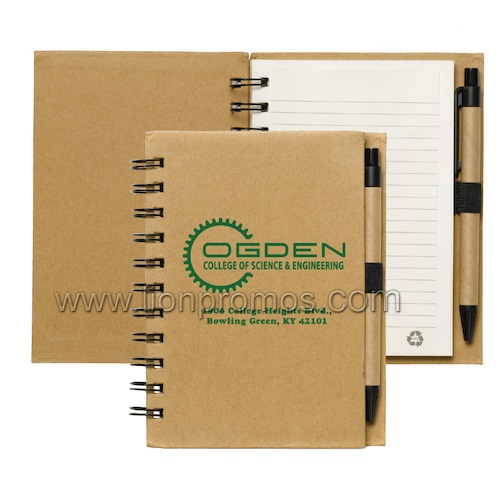 Eco Friendly Gift Recycled Kraft Paper A5 Coil Notebook