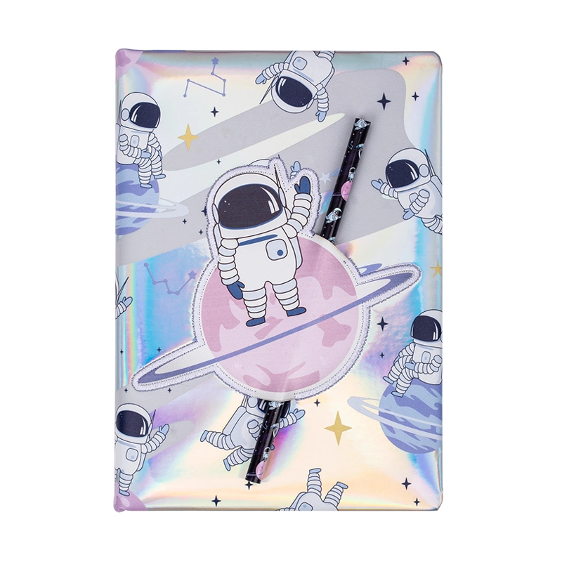 Hard Cover Notebook with Space Universe Design Astronaut PU Material Cover Hard Cover Notebook