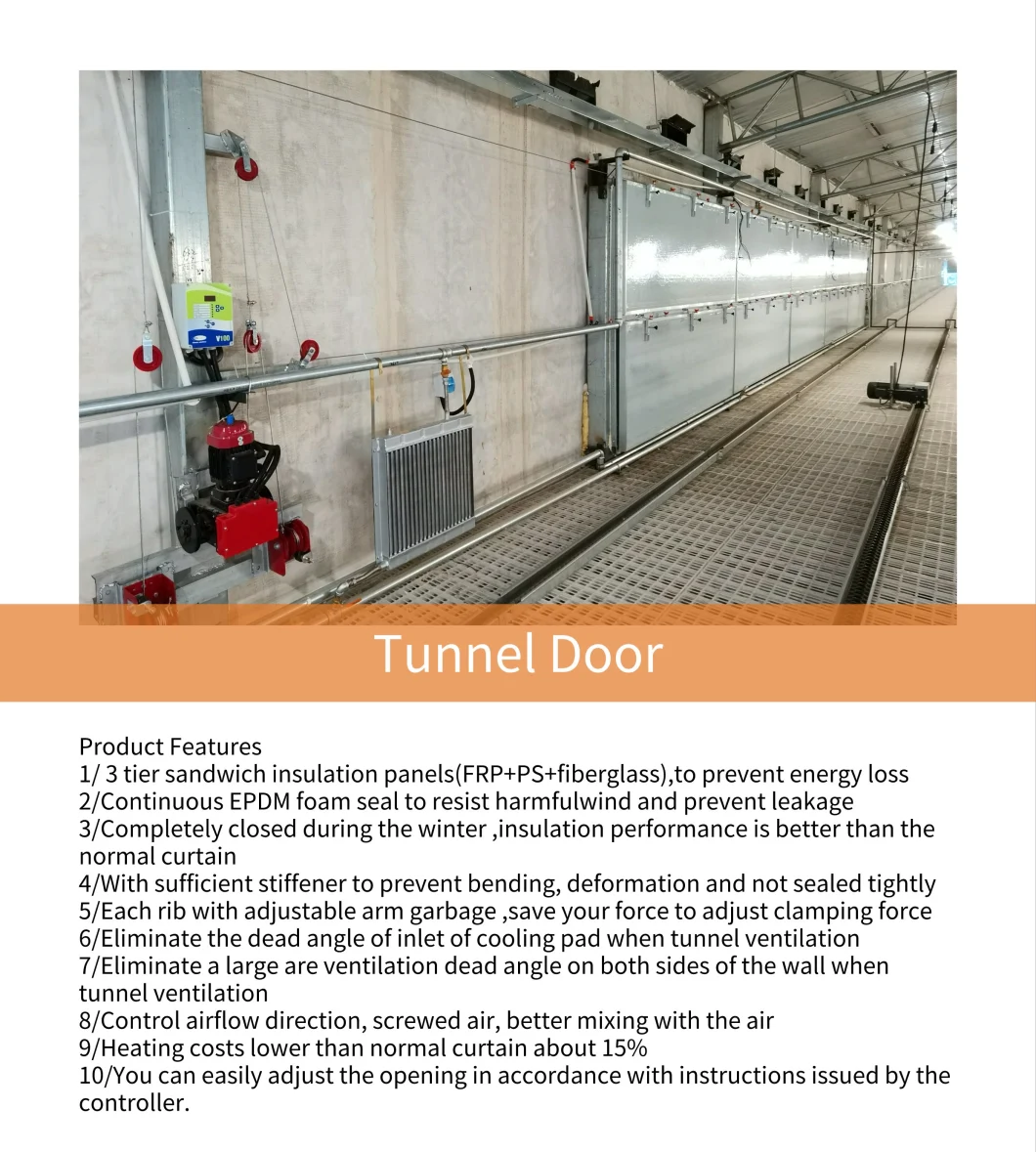 Fair Price Poultry Equipment Climate Control System Tunnel Door Climate Control System Cage Feeding Tunnel Door