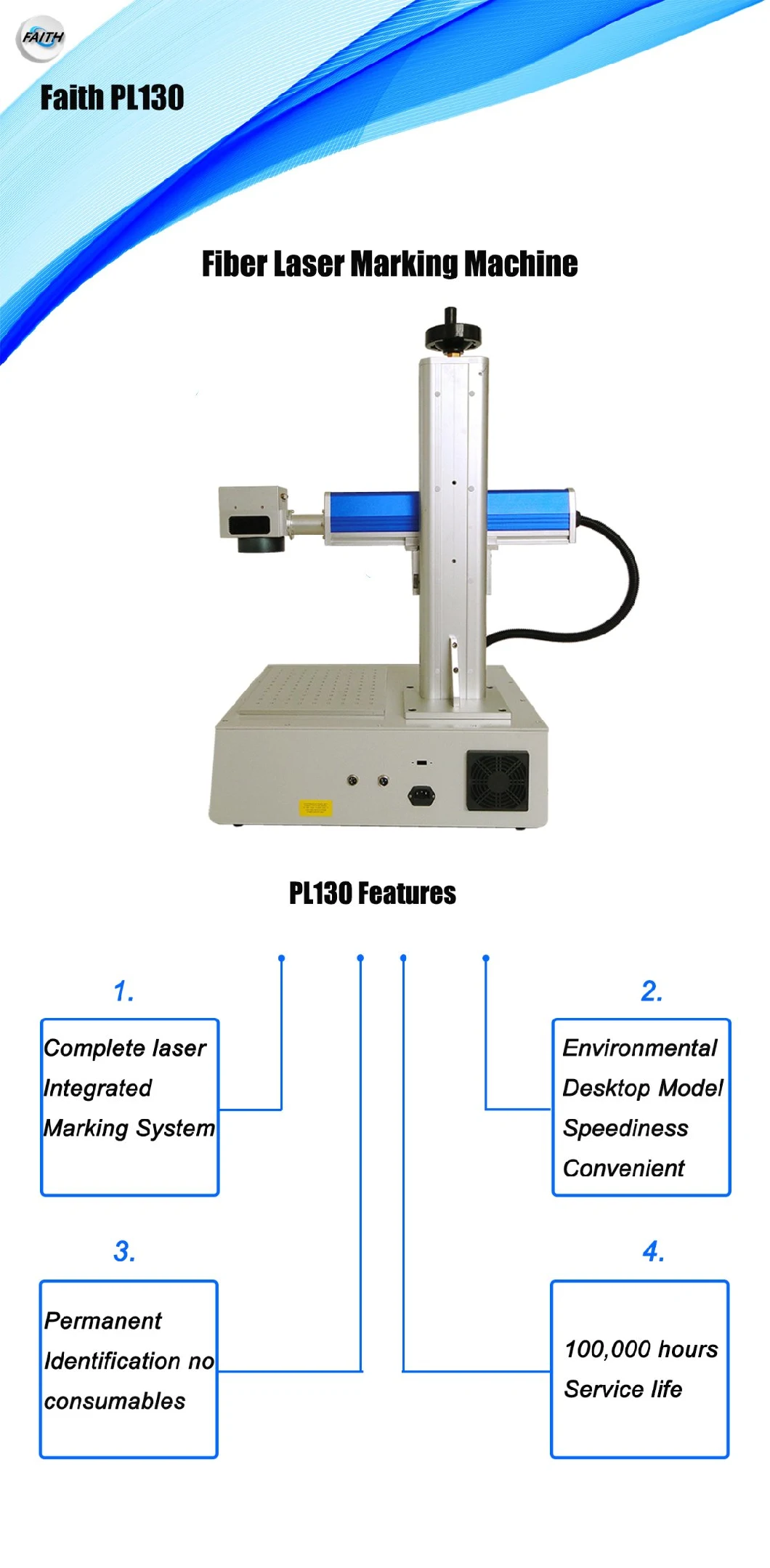 Faith Portable Mini Fiber Laser Marking Machine 3D Metal Laser Printer
