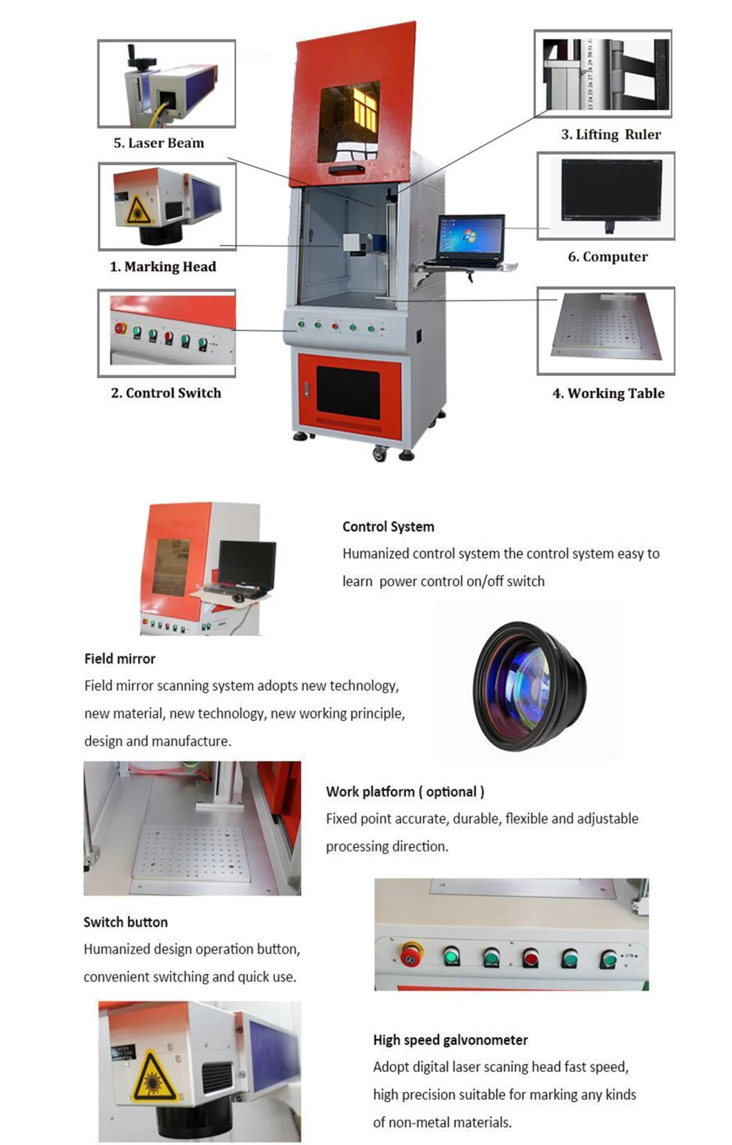 20W CO2 Laser Marking Machine Paper/Leather and Plastic Products Marking Machine