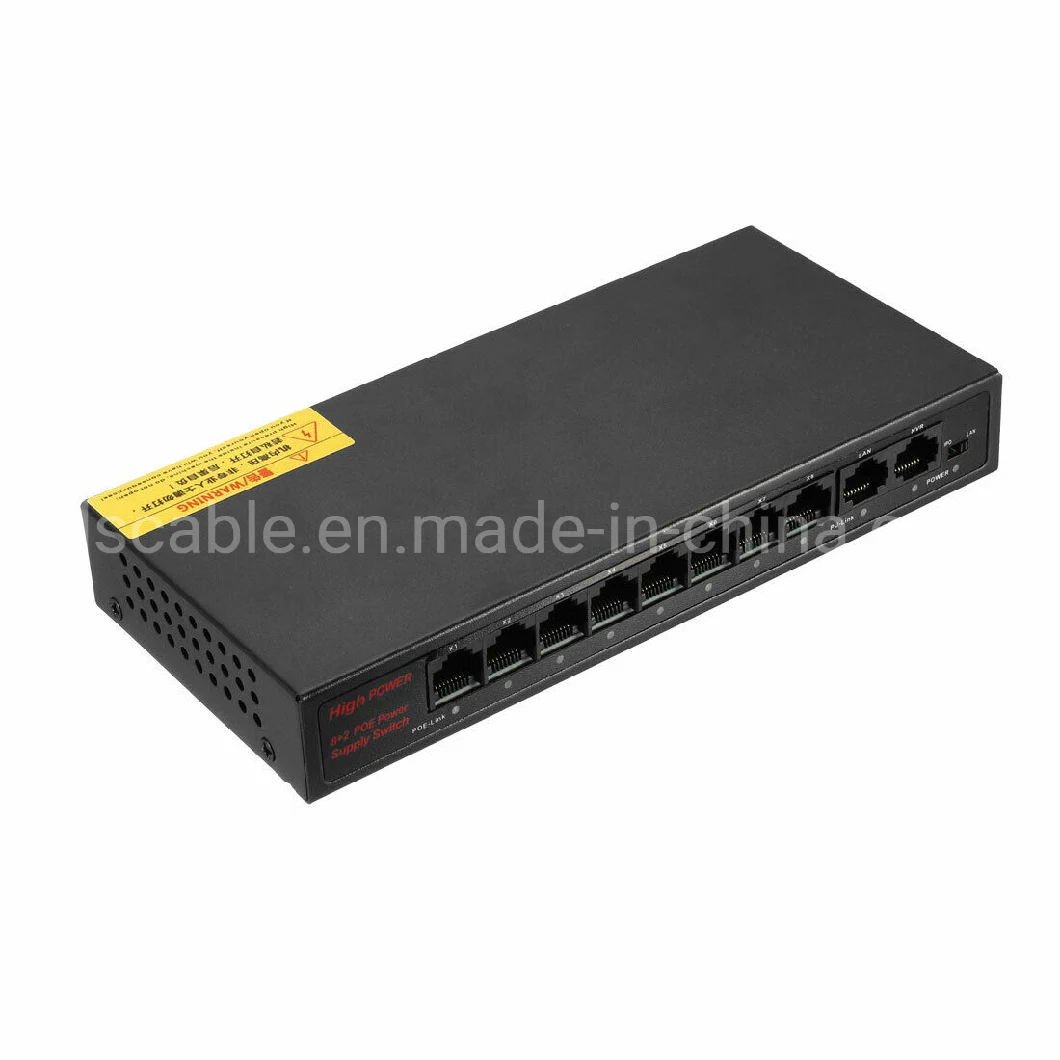 Poe Power Supply Switch Power Over Ethernet Switch 8port Poe 2port up Link
