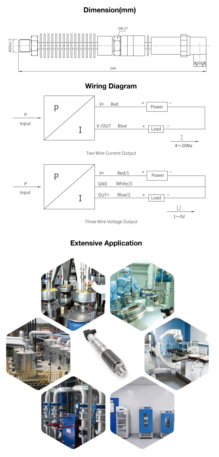 Electronic Liquid High Temperature Pressure Sensor Transducer (JC680-04)