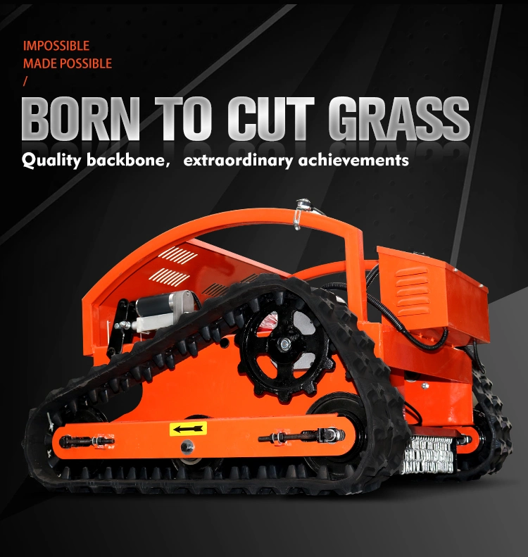 Crawler Lawn Mower 7.5HP Green Color Petrol Engine Lawn Mower