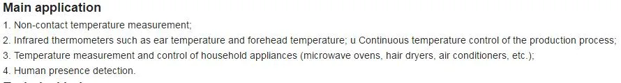Contactless Temperature Measurement Thermopile Temperature Sensor