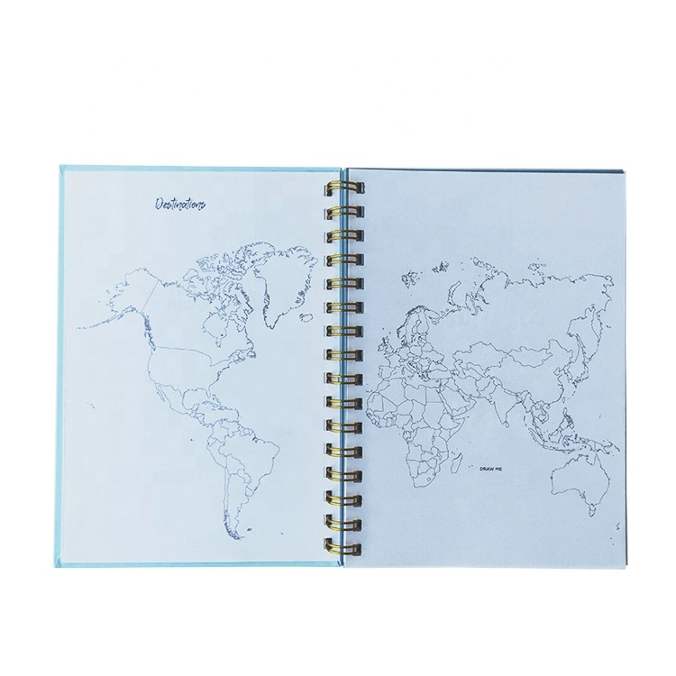 Wholesale Custom Gold Foil Logo Hardcover Spiral Travel Journal Planner