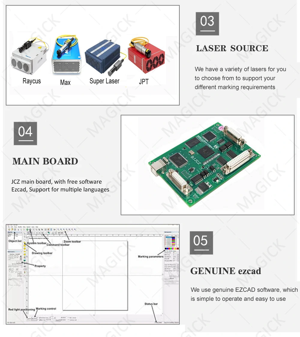 Jinan Magick 20W High Quality 20W Fiber Laser Marker Bulb Printing Machine in Pakistan