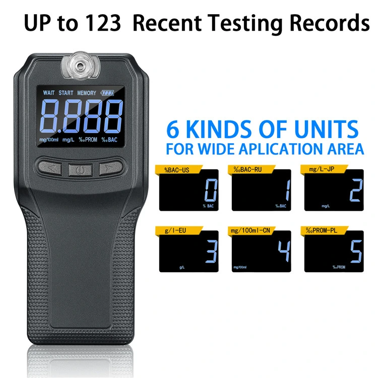 Fuel Cell Sensor Digital Breath Alcohol Tester Breathalyzer with LCD Display
