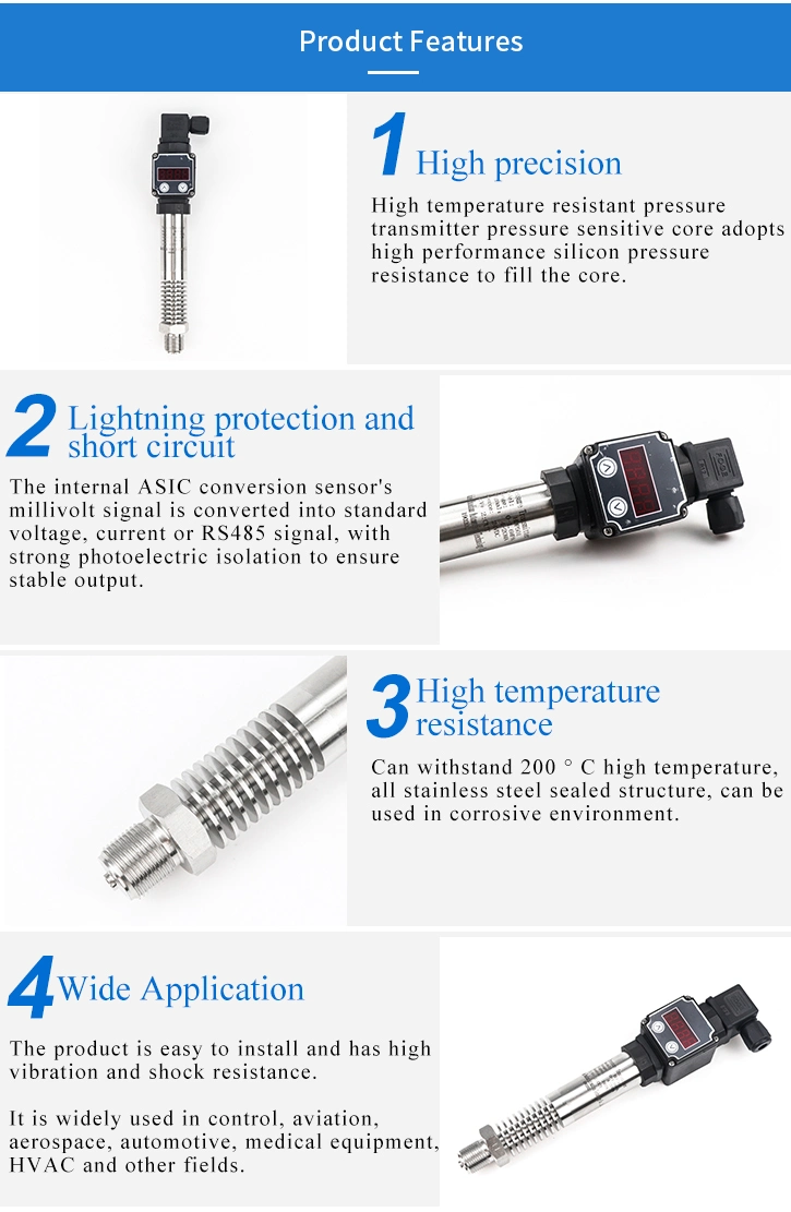 0-10V High Temperature Resistant 20 Bar Oil Pressure Sensor for Hot Water