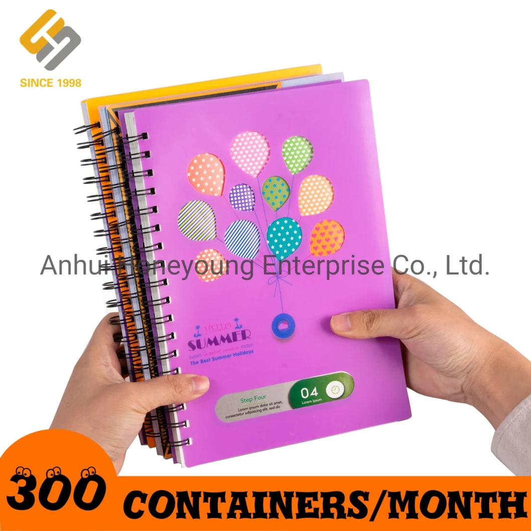 Eco Friendly Agenda PP Spiral Notebook with Colored Dividers for Promotion