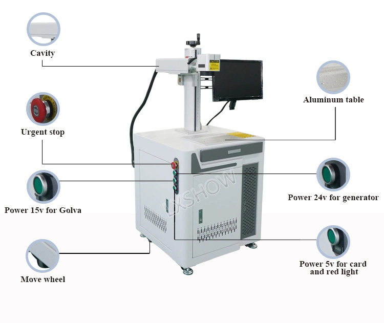 20W 30W 50W Mopa Color Fiber Laser Marking Machine