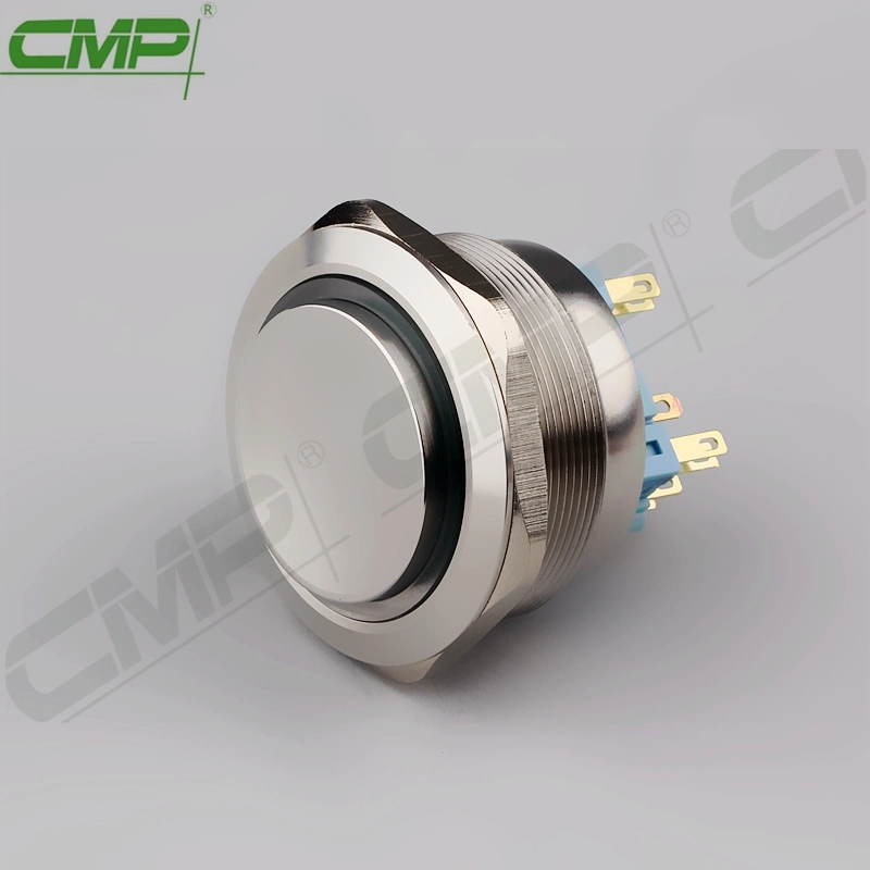 Big Size 40mm Stainless Steel Latching 30mm Button Switch with Light