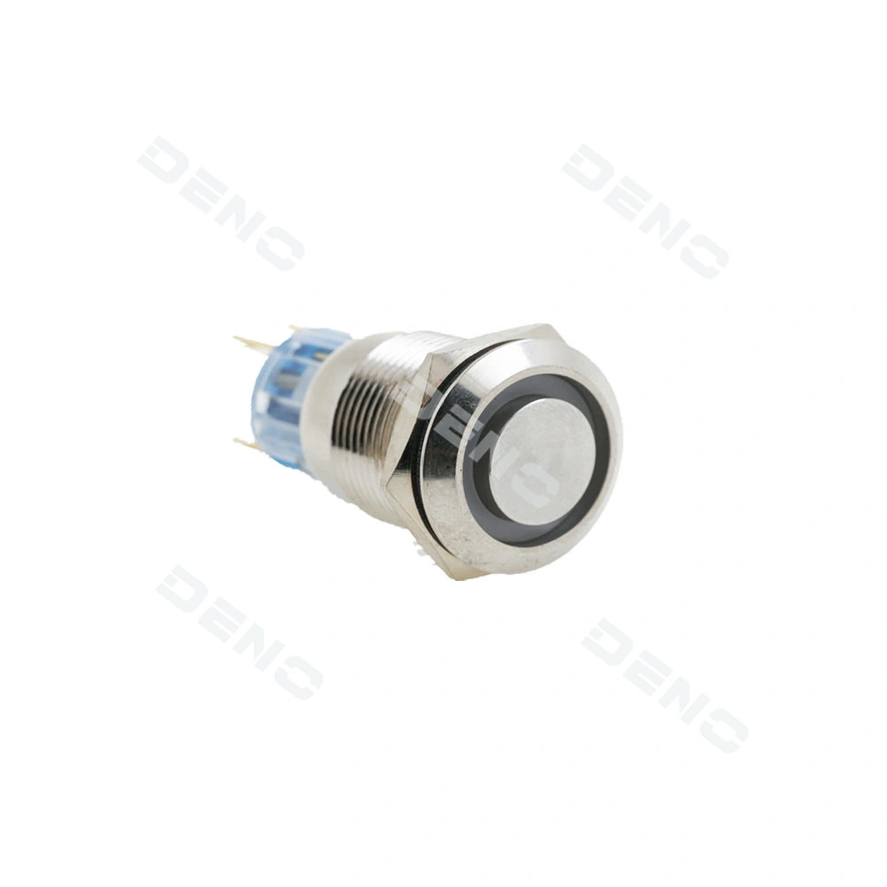 Metal Illuminated Latching Momentary LED Push Button Switch with Power Logo