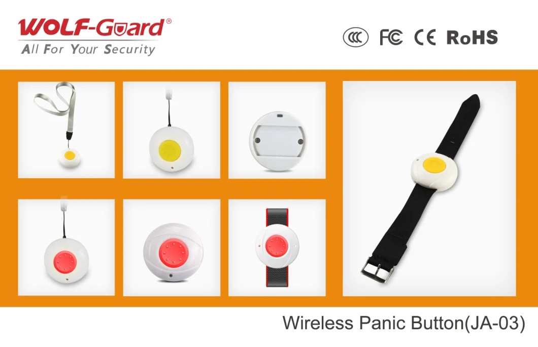 Wireless Wristwatch Style Emergency Button Wristwatch or Necklace Style Panic Button
