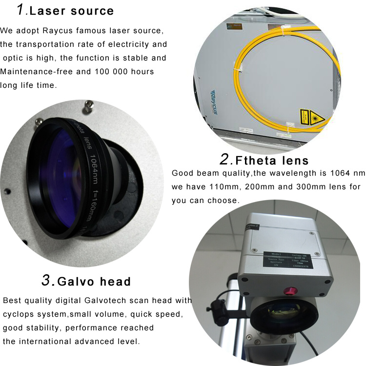 110*110mm Rotary Optional 20W Portable Fiber Laser Marking Machine