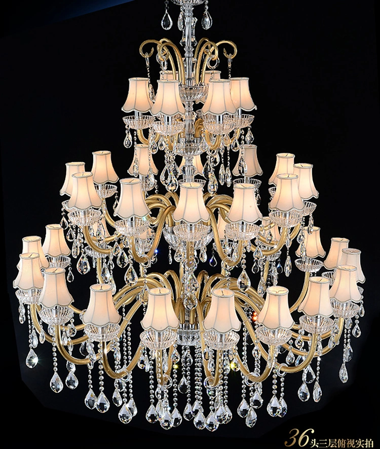 Large Crystal Lustre Art Glass Attractive Large Lobby Chandelier (WH-CY-102)