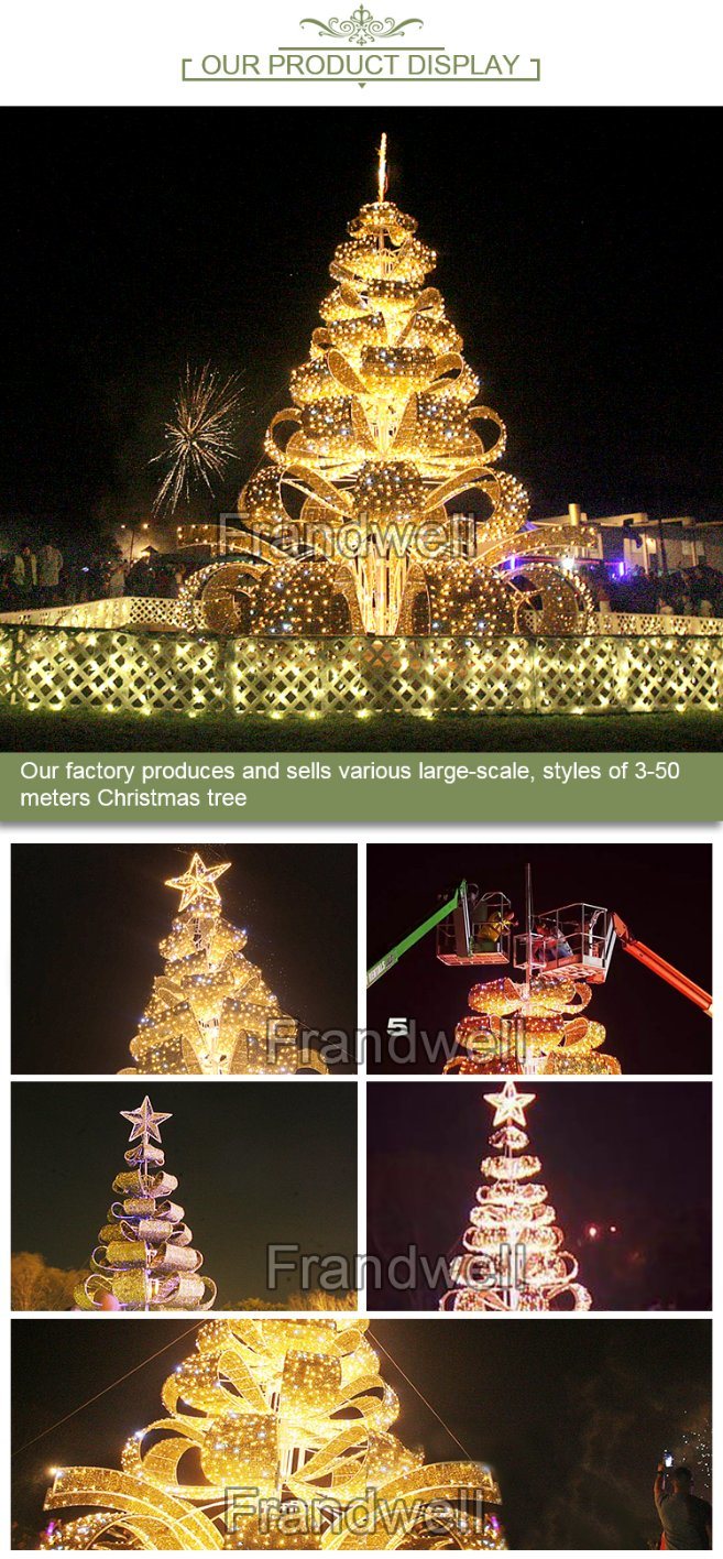 Custom Outdoor Large Giant Christmas Tree with LED Light Decoration for Christmas Holiday Decoration