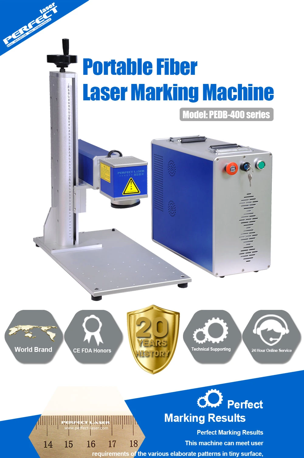 10W 20W 30W Optical Desktop Fiber Laser Laser Marking and Engraving Machine