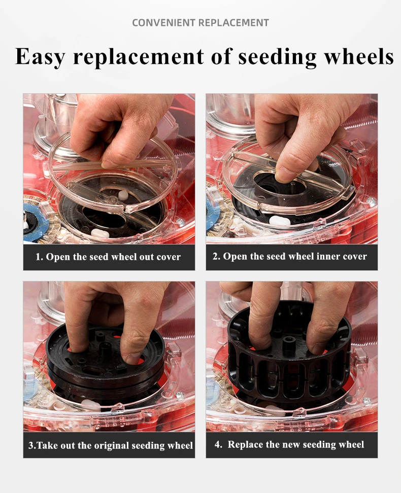 Hand Push Rolling Vegetable Seed Planter Which 12 10 8 6 Transparent Mouths Adjustable