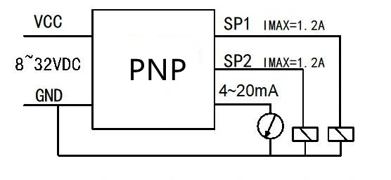 PT100 sensor 4-20mA Two-way relay Electronic Temperature Switch