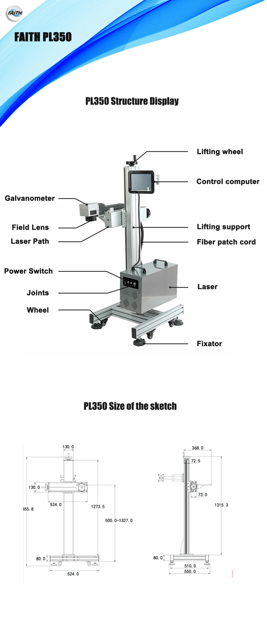 Faith 20W Fiber Laser Marking Machine for Metal Price