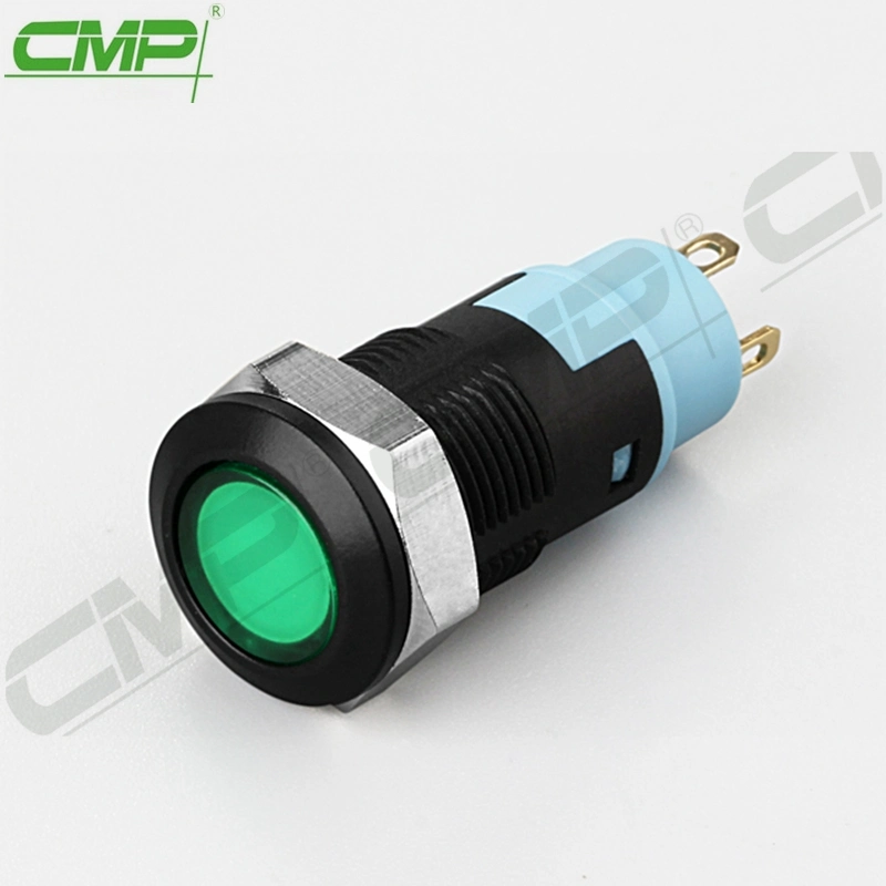CMP 12mm Mini Plastic Anti-Vandal Green Push Button Switch with Indicator