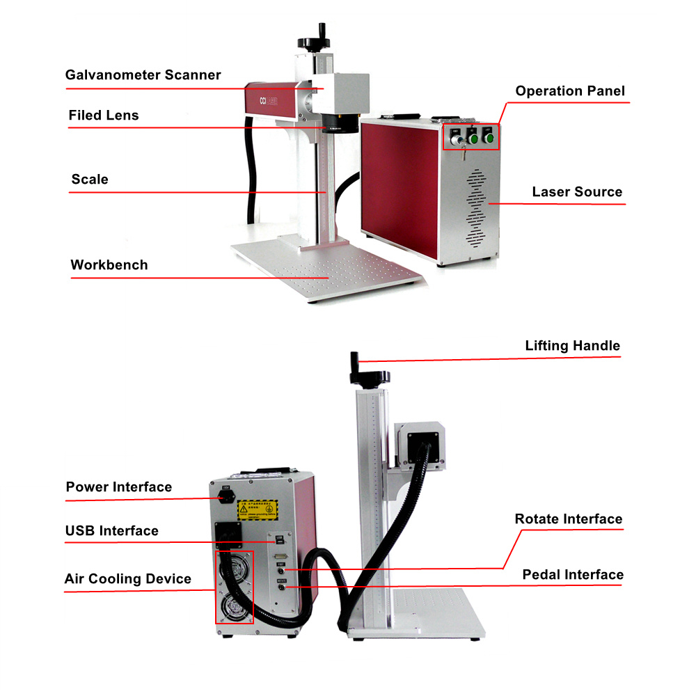 Laser 30W Fiber Laser Marking Machine Engraving Machine