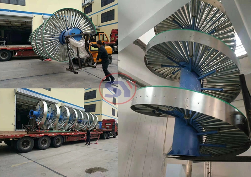 Bulk Material Case Packages Conveying Elevator Spiral Lift Conveyor