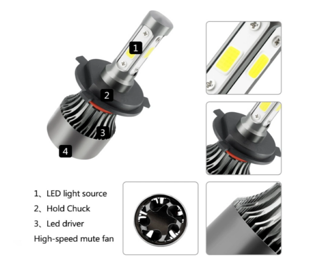LED Head Light Fan Cooling X7 H11 H7 H4 Car LED Headlights