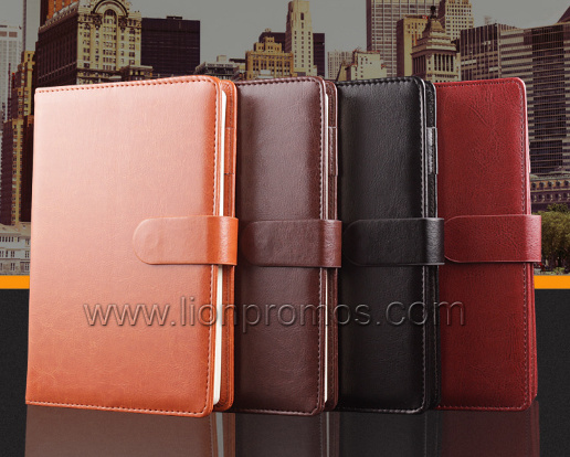 A5 Size Magnet Close PU Leather Notebook Custom Logo Embossed