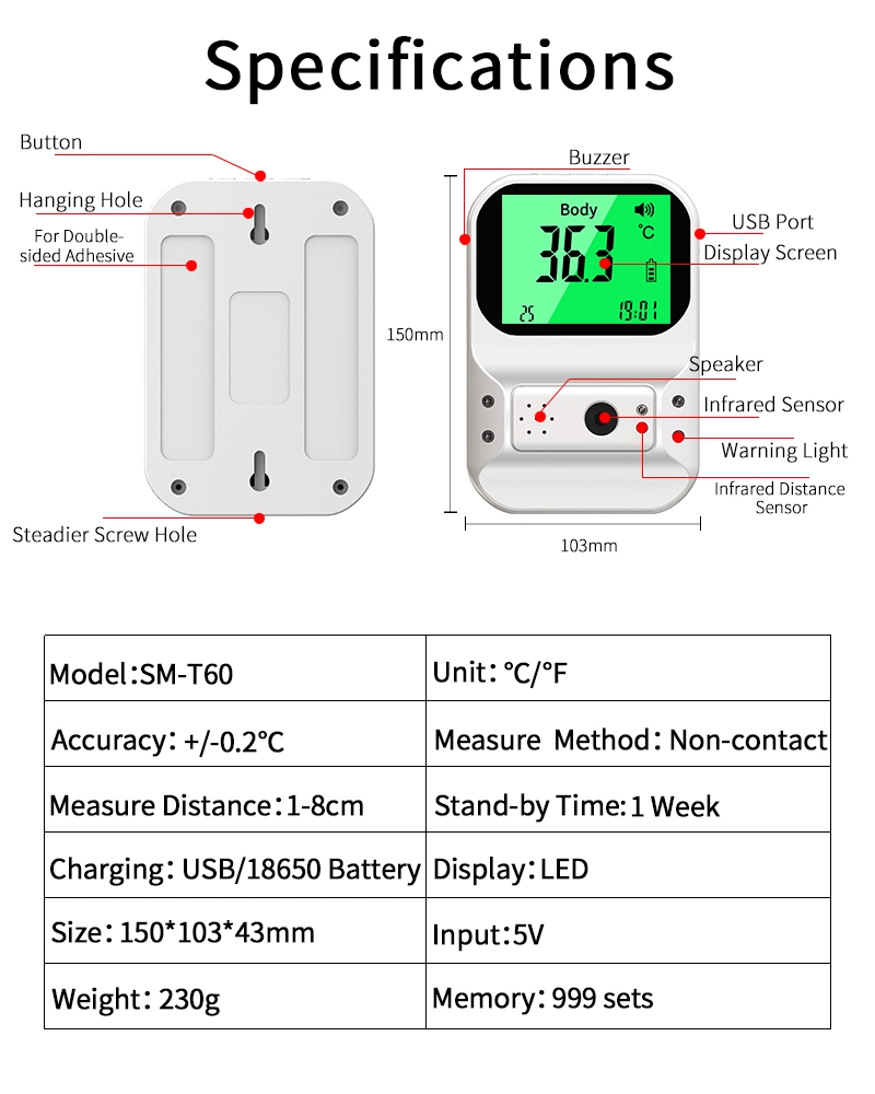 Ce FDA Approved Automatic Fast Measure Temperature Detector
