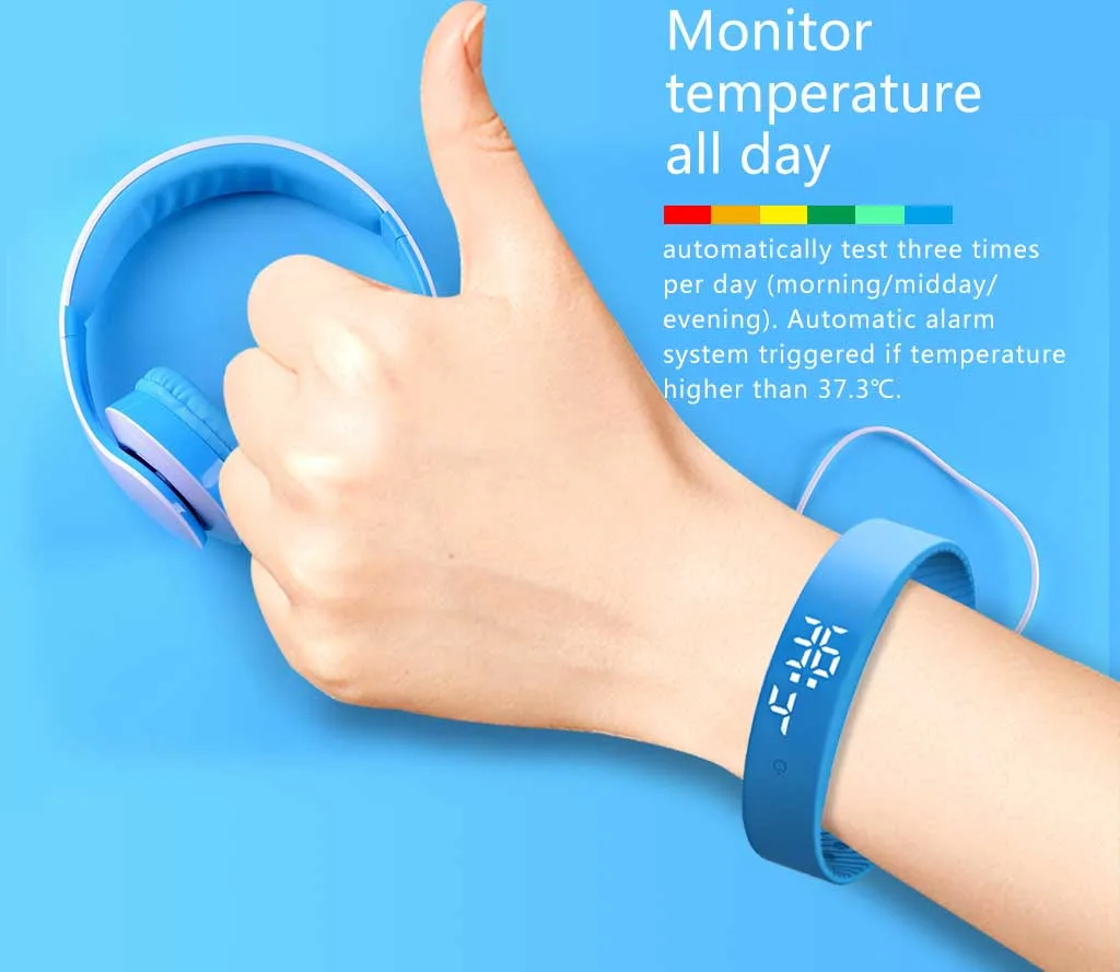 Smart Bracelet Body Temperature Monitoring Precise Display Smart Band Chargeable Accurate Body Temperature Measurement Watch