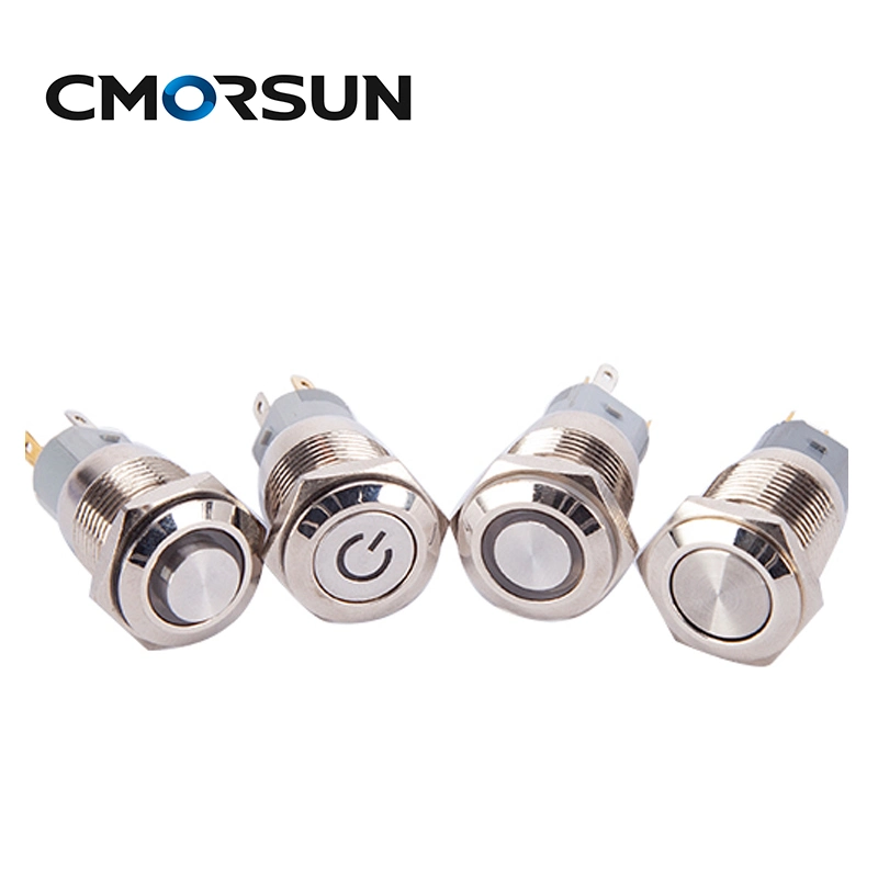 12mm Momentary/Latching LED 5 Pinmetal Button Switch Instantaneous Button with LED